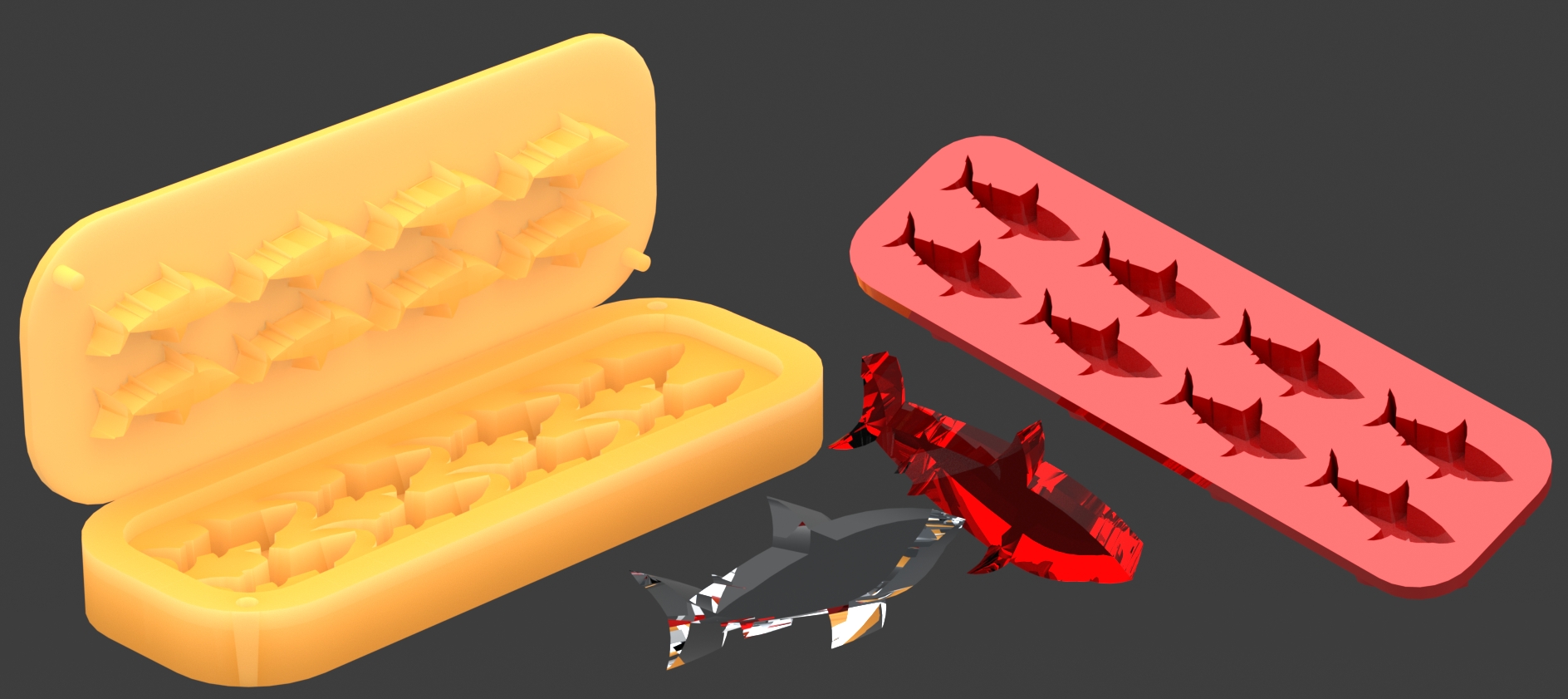 Silicone Shark Ice Cube Mold